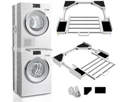 Luxevi Universeel Tussenstuk Wasmachine en Droger - Inclusief droogrek - Stapelkit Wasmachine Droger - Universeel - Wit