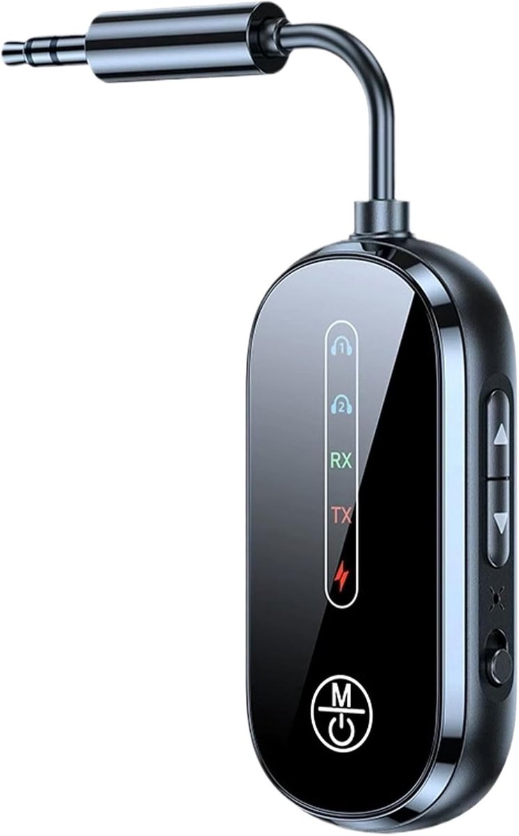 Draadloze Zender - FM Audio Ontvanger - Reis Audio - Digitaal Display - 13 cm Lengte - Zwart