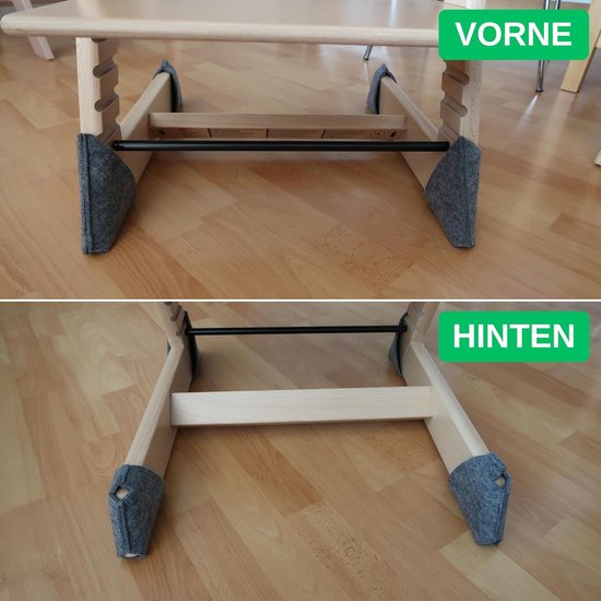 Stoelpootsokken Kinderstoel - Vilt Beschermers - Vloer Beschermen - Haakband Bevestiging - 4 Stuks - Grijs van Merkloos — afbeelding 5