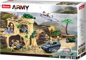 Sluban Army WWII De Slag om Iwo Jima bouwspeelgoed – Constructiespeelgoed modelbouw – bouwdoos met 1107 bouwstenen – M38-B1111 vanaf 8 jaar