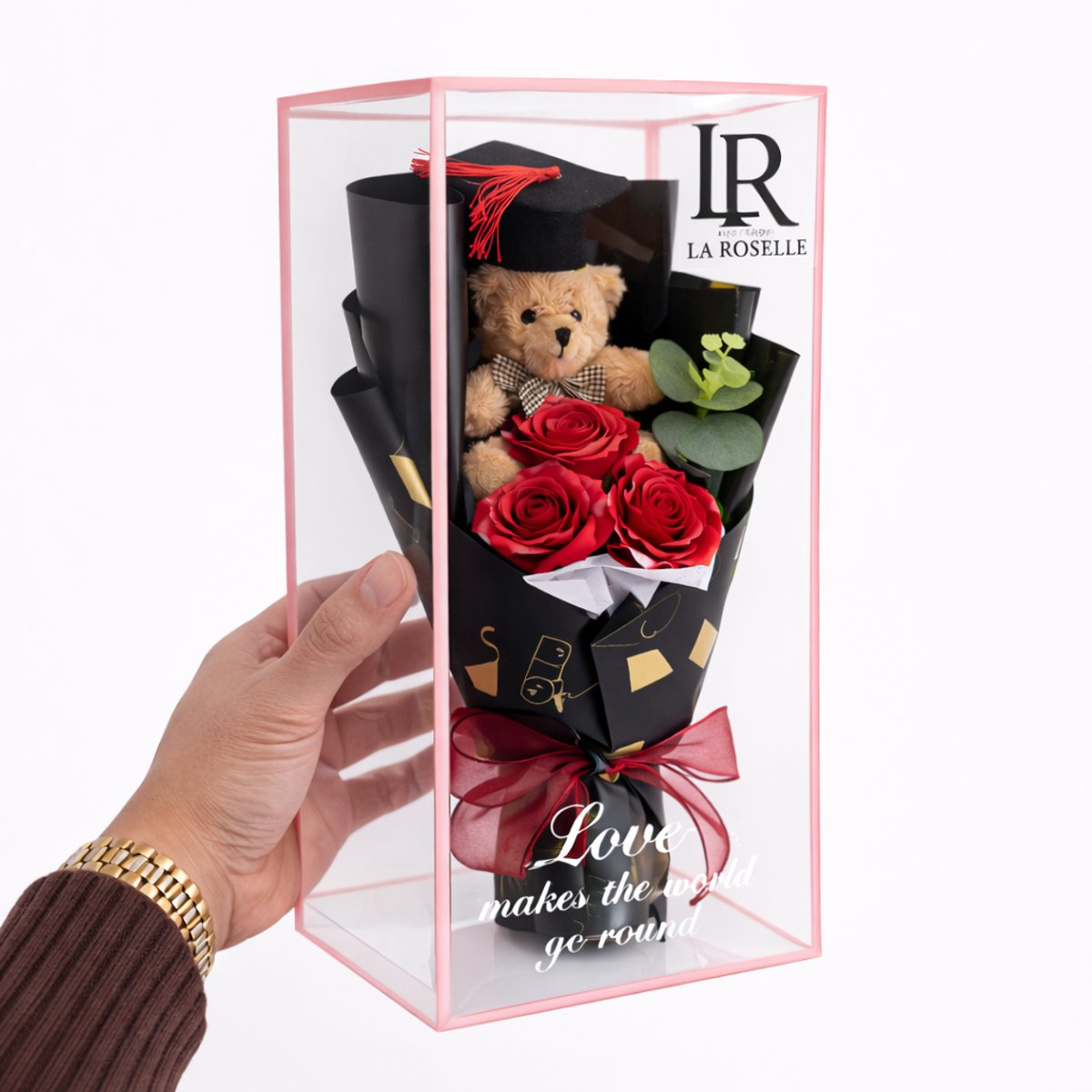 LA ROSELLE AMSTERDAM - Teddybeer gift - Met kunst bloemen