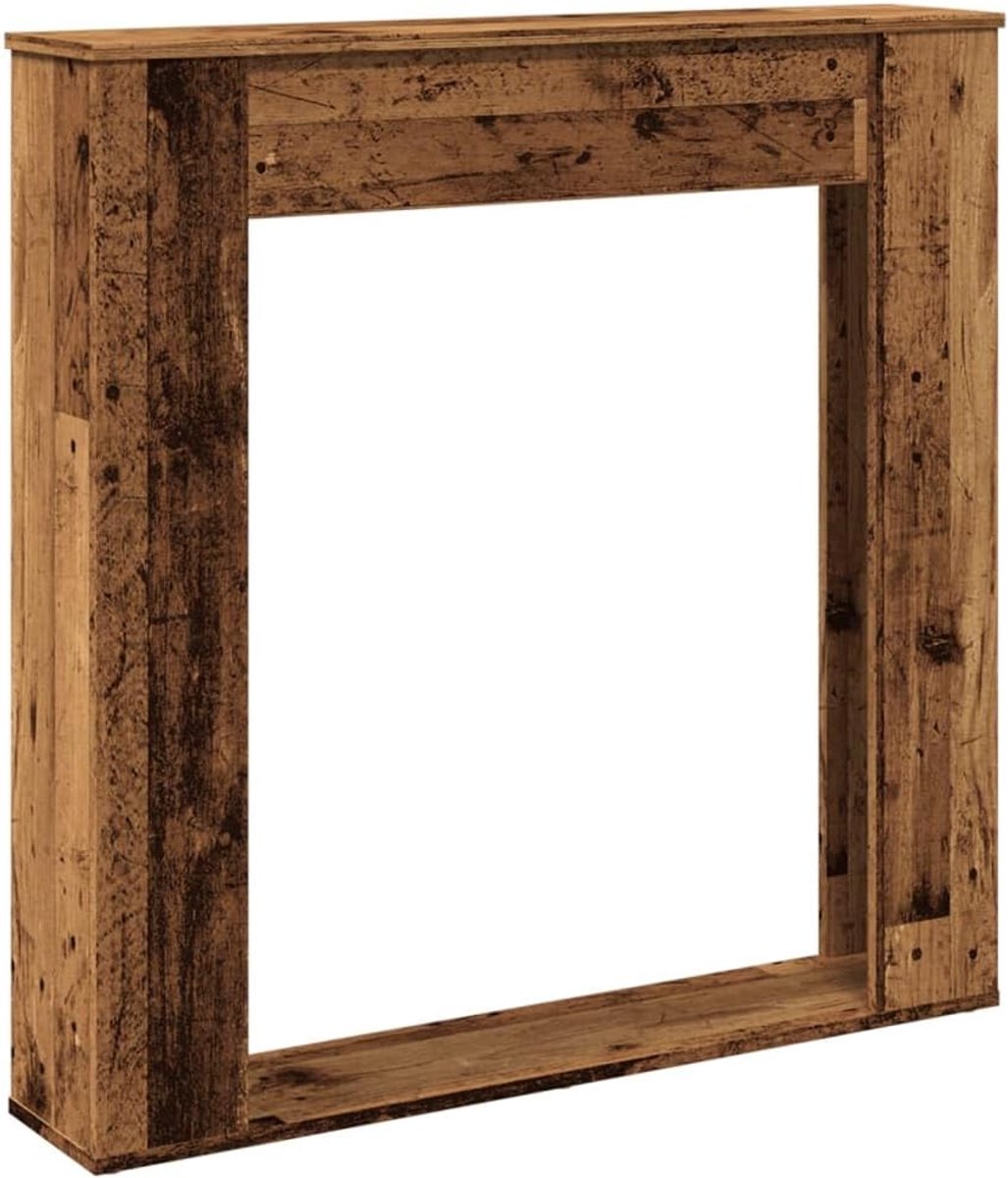 Decoratieve Schouw Ombouw Oud Houtkleur 100x20x100 cm