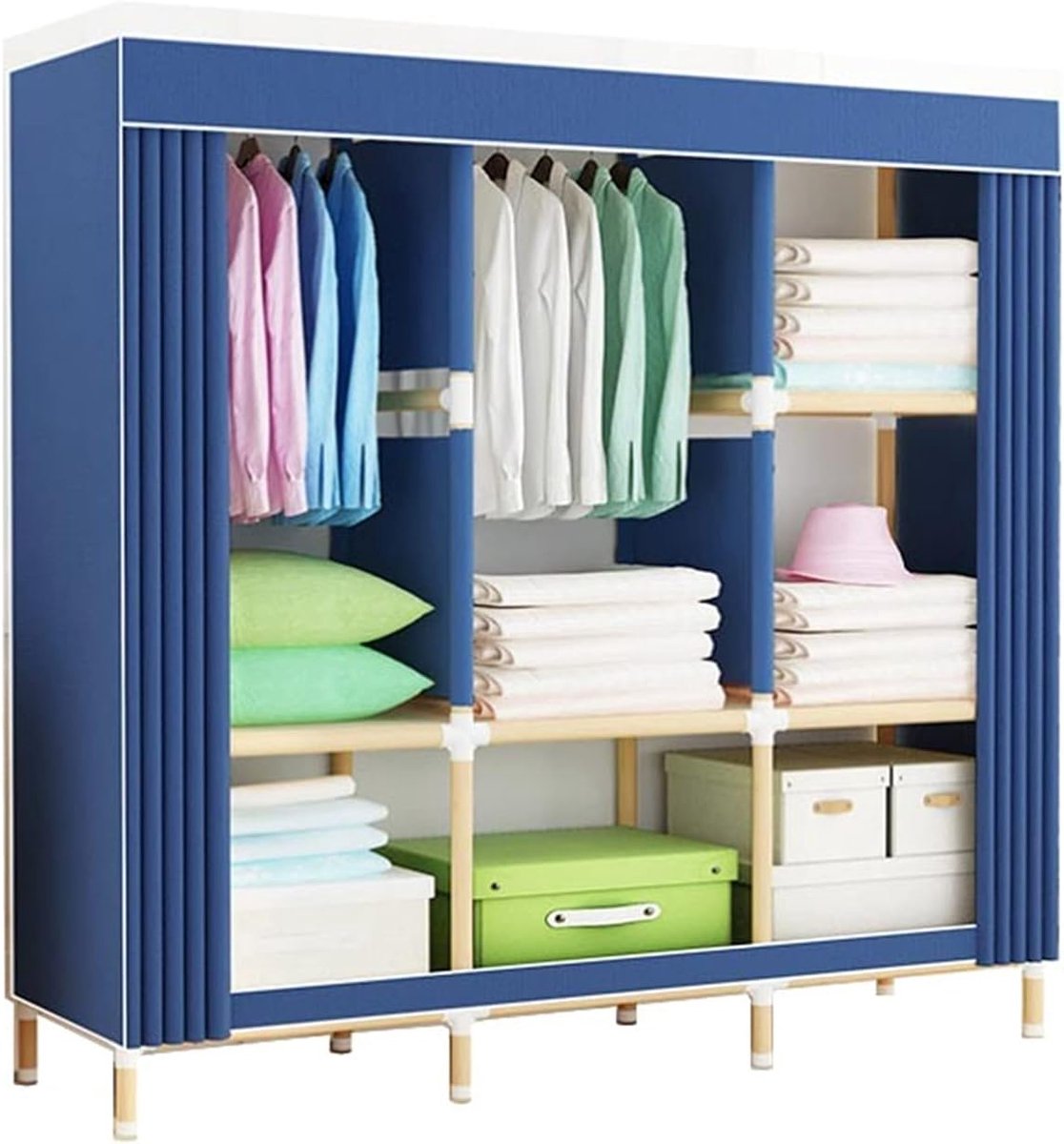 Opbergkast - Kledingkast Organizer - Slaapkamer Opbergen - Modulair Ontwerp - 168x165x45CM