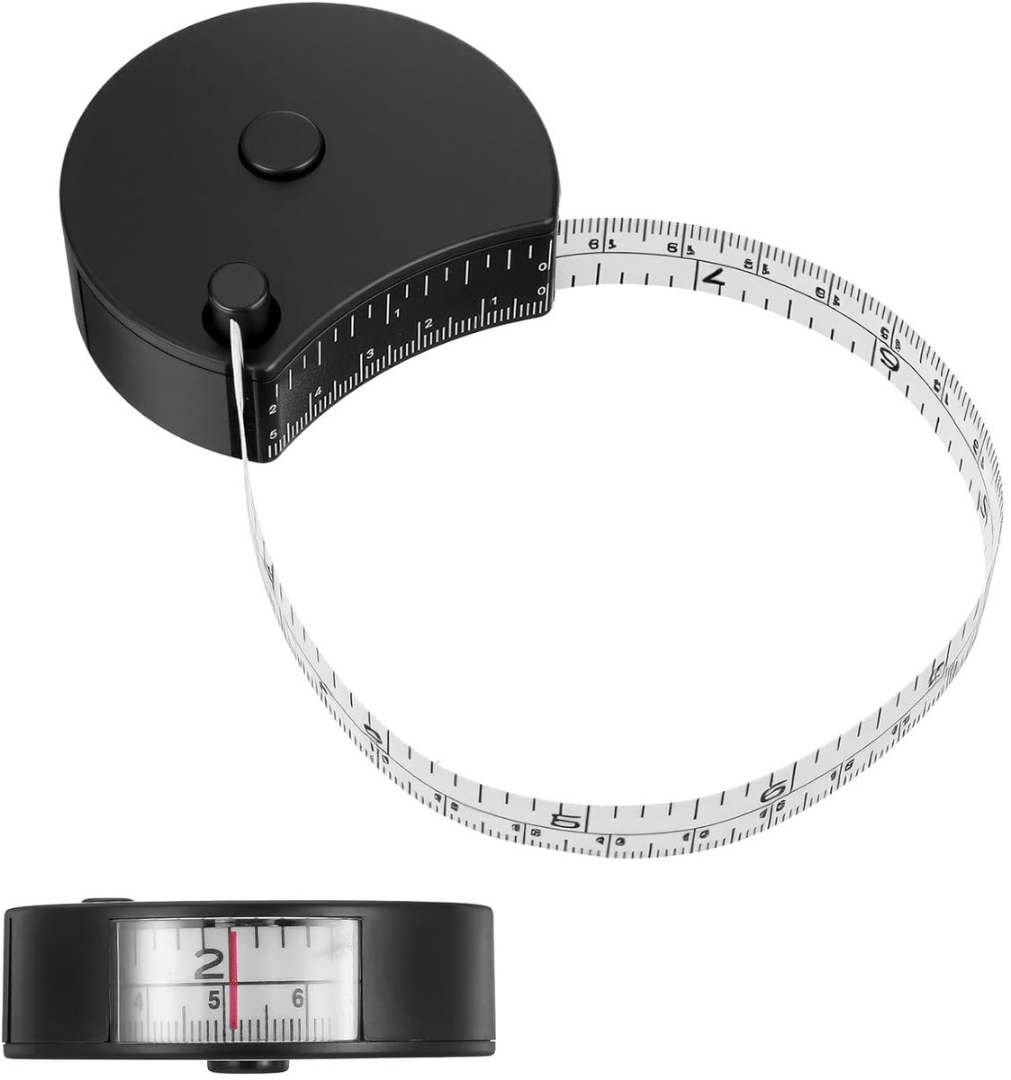 Lichaamsmeetlint - Zacht meetlint - Nauwkeurig meten - Automatische terugrolfunctie - 150 cm - Zwart