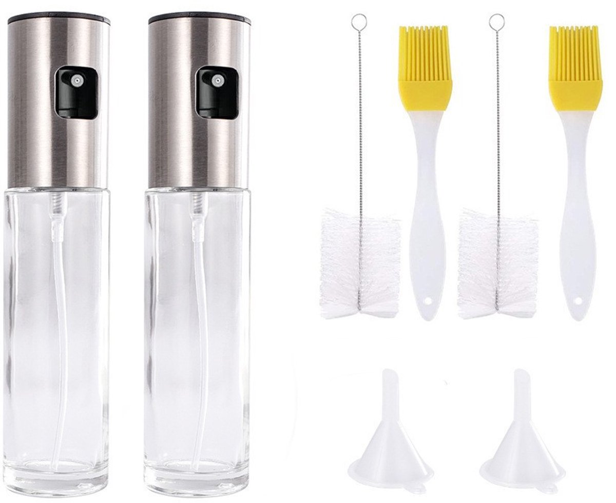 Oliespray keuken 2 stuks – 100 ml olijfolie, azijnfles, voor BBQ, salade, koken