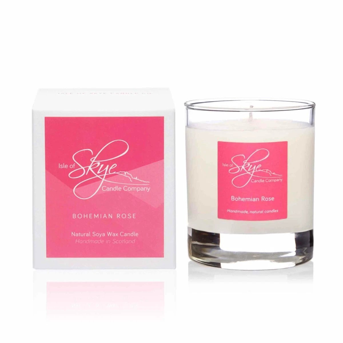 Geurkaars Roos Small - 30 uur - Sojawas - Isle of Skye Candle