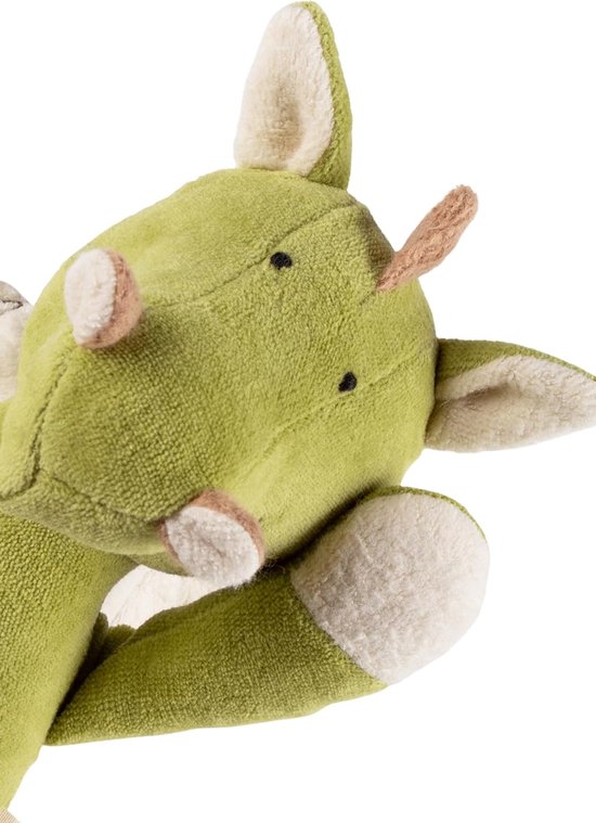 Knuffeldier Draak - Pluche Speelgoed - Babykamer Decoratie - 100% Biologisch Katoen - 27 x 11 x 10 cm - Groen — afbeelding 4