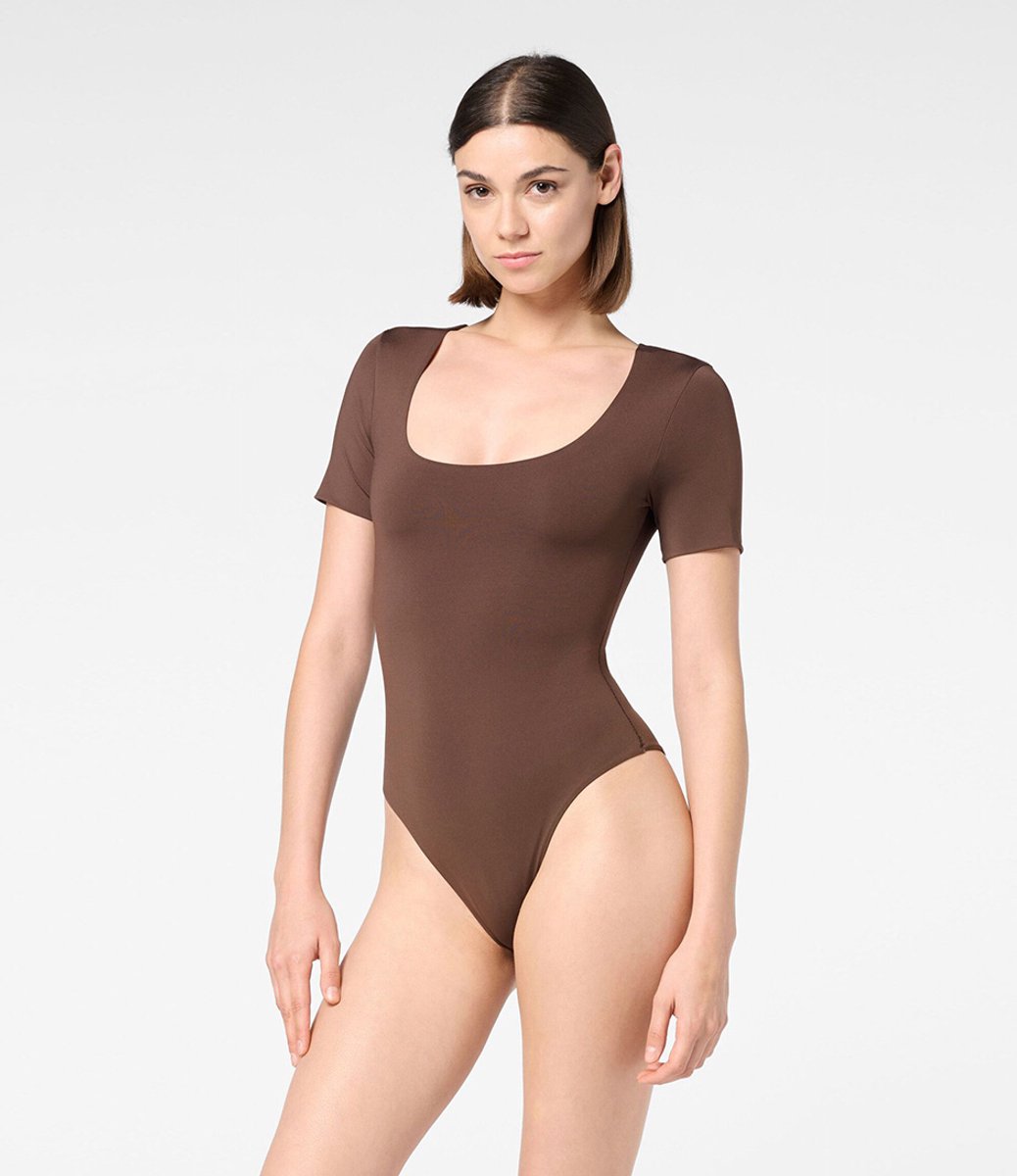 Oroblu Skinwear - Body Short Sleeve - Kleur Donker Bruin - Maat M