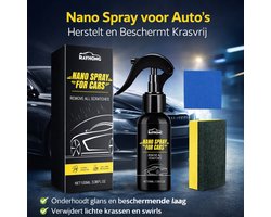 Rayhong Classic - Keramische Auto Coating Spray - Met Nano Silica & Polysiloxaan - 9H Hardheid, Waterafstotend & Krasbestendig - Verwijdert Vogelpoets, Roest & Waterkringen, Herstelt Glans - Inclusief Sponge & Doek, 1 Set