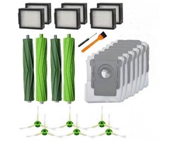 Accessoireset - 20-delige accessoireset geschikt voor iRobot Roomba I7+/I3+/I5+/I6+/J7+/J8+/E5 E6 E7 - 6 filters - 6 zijborstels - 2 rubberen borstels - 6 stofzakken - 1 kleine gele borstel - 1 schroevendraaier。
