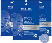 WELEDA Exo Boost Collageen Gezichtsmasker - Sheet Mask - 3 stuks - Voordeelverpakking - Geeft Een Liftend & Verstevigend Effect - Hydrateert En Voedt De Huid Intensief - Vermindert Diepe Rimpels & Pigmentvlekken - 100% Natuurlijke Ingrediënten