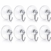 FSW-Products - 10 Stuks Zuignap Ophanghaken - Kledinghangers, Sleutelhaken & Muurhaken - Makkelijk te Bevestigen - Sterke Zuignap Haakjes voor Deur en Muur