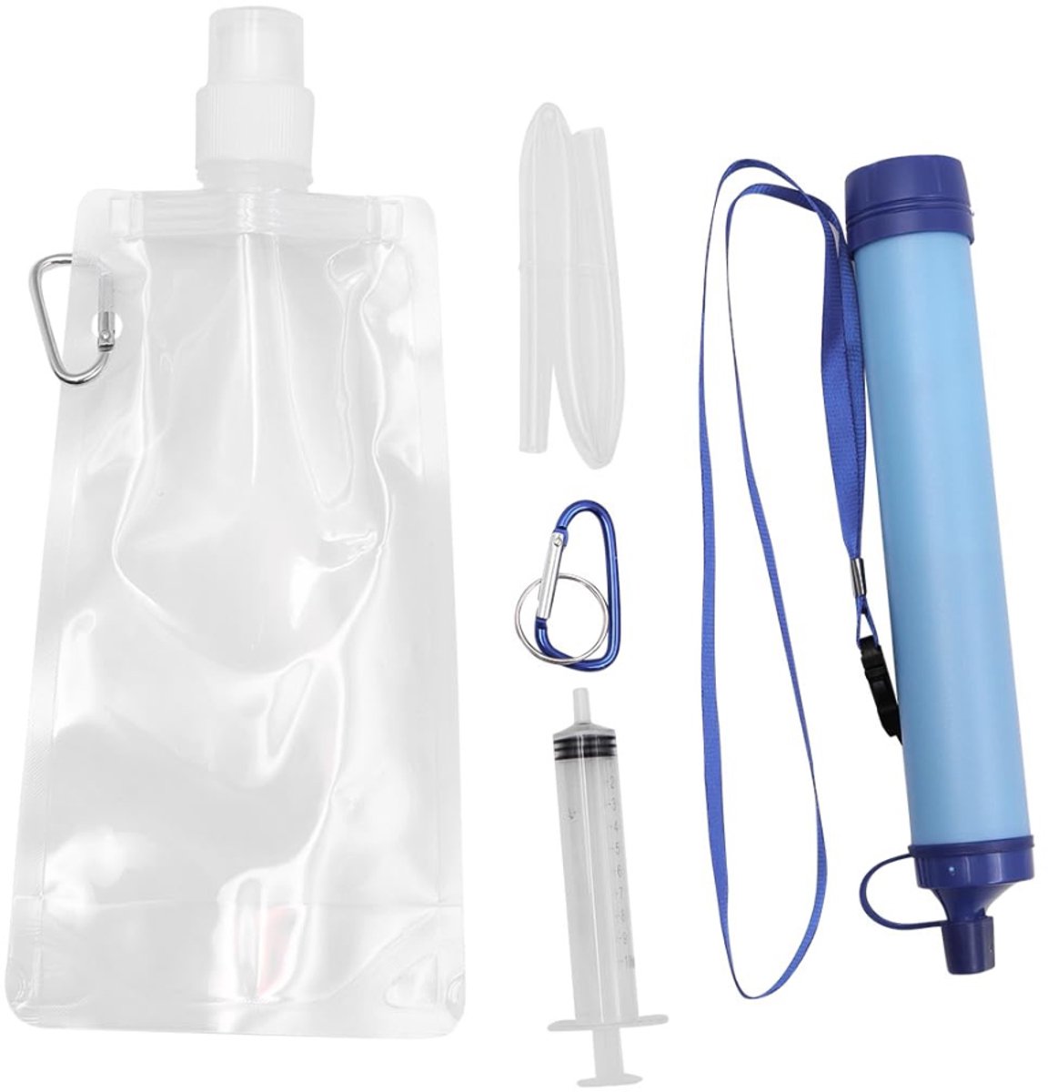 VIN® Waterfilter Survival – Survival Kit - Water Filter – Zuiver en Schoon Drinkwater – Gemakkelijke Bediening - Waterzuiveringsapparaat – Outdoor – 1500 L Levensduur – Professioneel Waterfilter