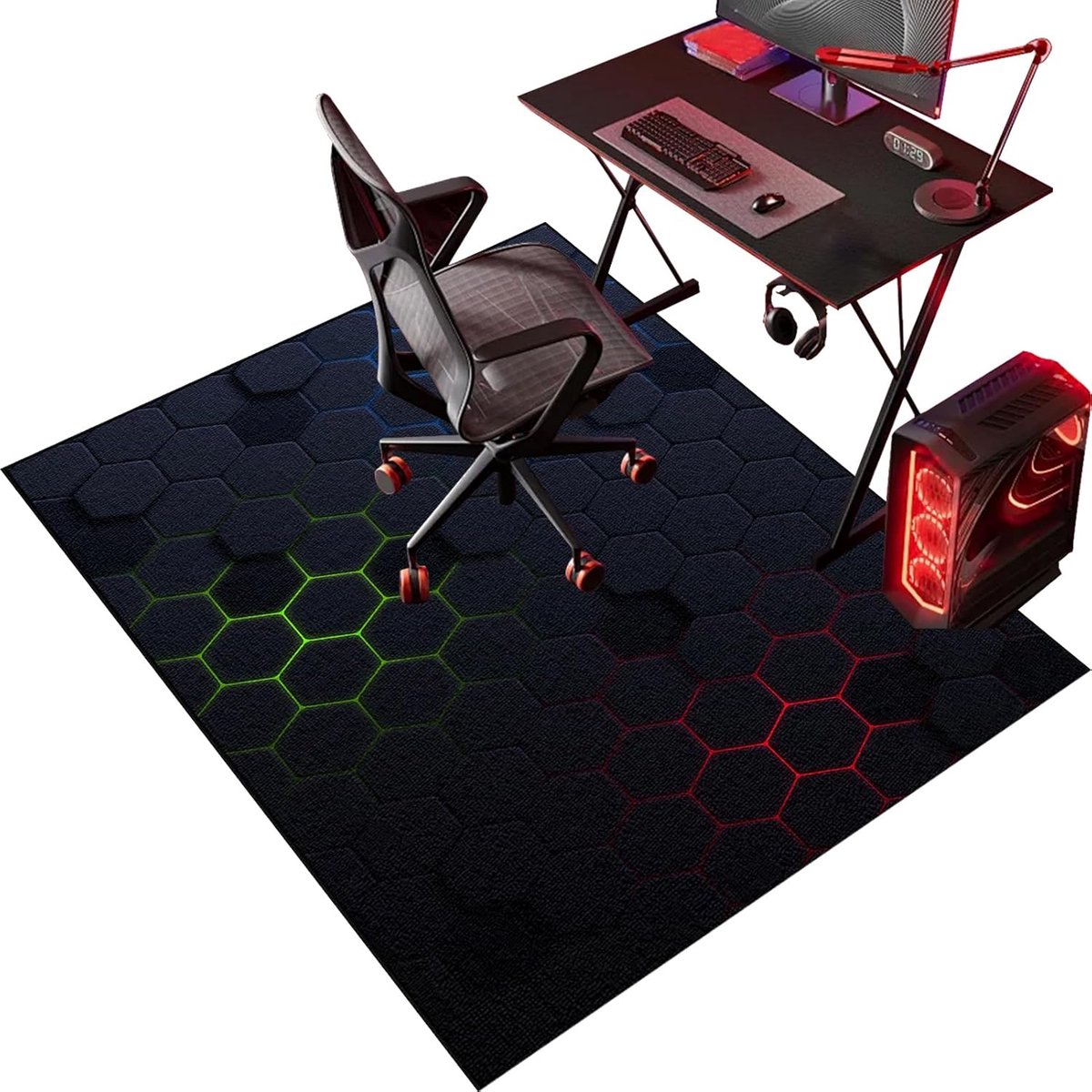 Stoelonderlegger Vloerbescherming - Bureau Tapijt - Thuiswerken Gaming - Antislip TPR Bodem - 70x100cm tot 180x230cm - Grijs
