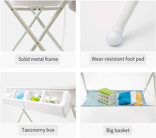 Baby Verschoontafel - Baby Verzorgingstafel - Baby Baden En Verschoonen - Opvouwbaar En Draagbaar — afbeelding 5