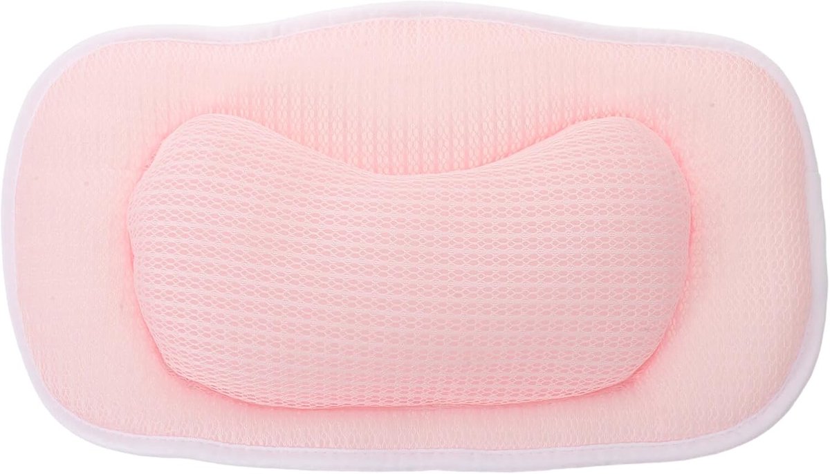 Badkussen - Neksteun - Spa Ontspanning - Krachtige Zuignappen - 38x22x8 cm - Roze