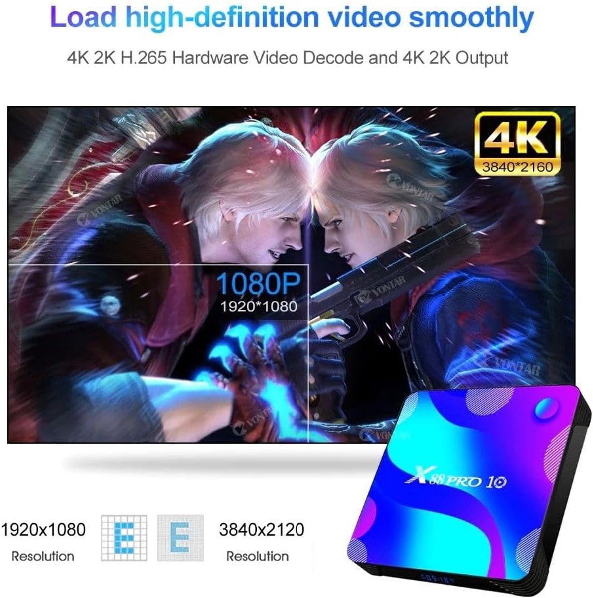 Android Mediaspeler - Smart TV Box - 4K Streaming - Android 10.0 Systeem - 4GB RAM 128GB - Zwart