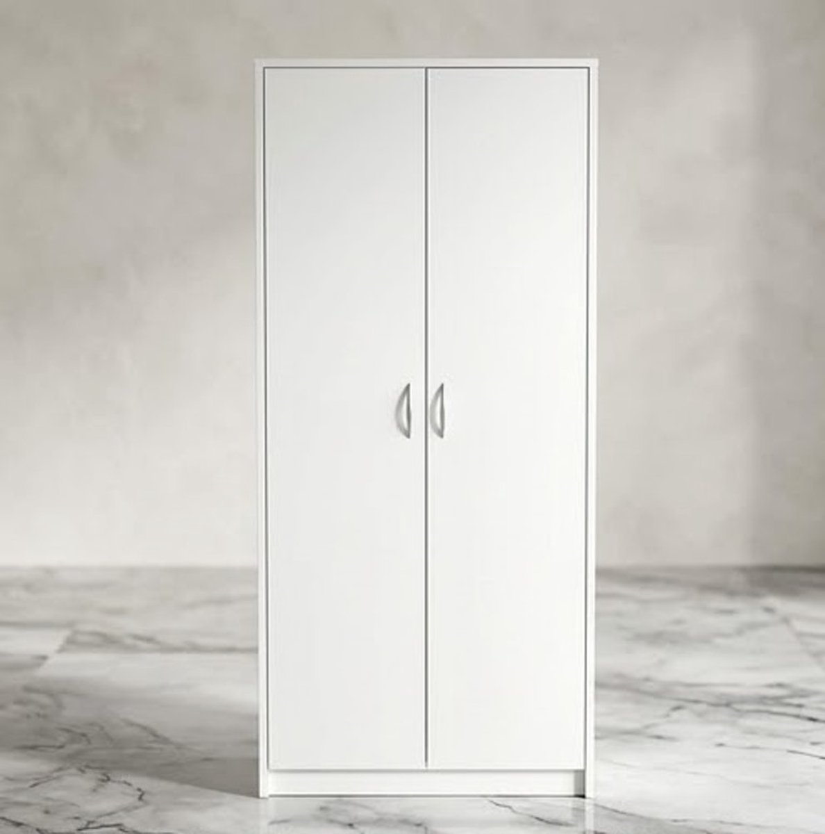 Multifunctionele Opbergkast Soft-Close – Witte Kledingkast & Huishoudkast met 8 Planken en Extra Vak – Compacte Archiefkast voor Kleding, Boeken en Huishoudartikelen – 74x180x35 cm House&Garden