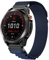 Strap-it Fenix universeel 22mm alpine nylon bandje - horlogebandje geschikt voor Garmin Fenix 9 (Pro) 47mm - Fenix 8 (Pro-E-47mm) - Fenix 7 (Solar-Pro) - 6 (Solar-Pro) - Fenix 5 (Plus) / Forerunner 970 - 965 - 955 - 945 - 935 - 745 - Donkerblauw