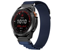 Strap-it Fenix universeel 22mm alpine nylon bandje - horlogebandje geschikt voor Garmin Fenix 8 47mm / 7 / 6 / 5, Forerunner 970 / 965 / 955 / 945 / 935 / 745, Epix Gen 2 / Pro 47mm en Quatix 7 / 8 - donkerblauw