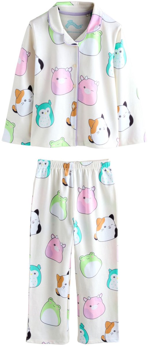 Next - Meisjes - Squishmallow pyjama met knopen - Crème