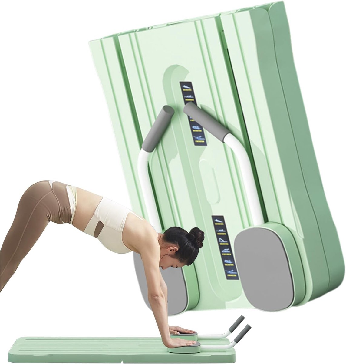 Pilates Bord - Fitness Tool - Kernversterking Yoga - Opvouwbaar Draagbaar - 105 x 40 cm - Groen