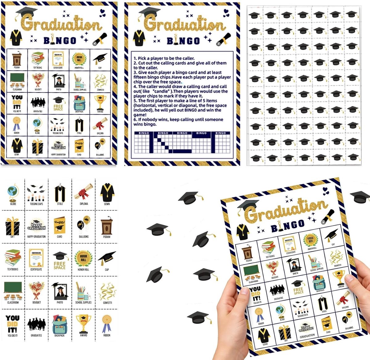 Bingokaarten - Speelkaarten - Feestelijke Bijeenkomsten - Voor 24 Spelers - 12.7 x 17.8 cm