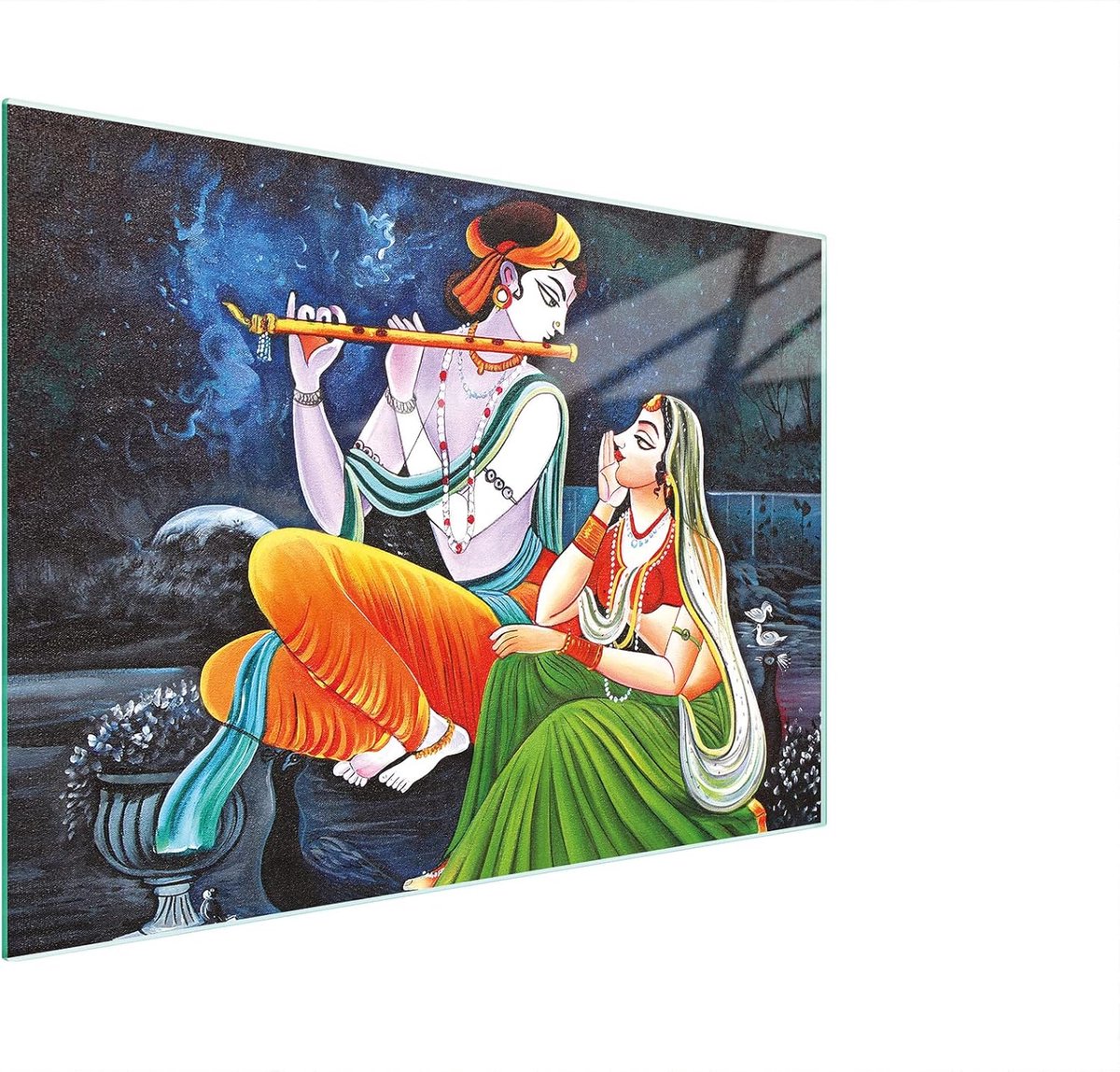 Glazen snijplank - Kookplaat afdekplaat - Keukenbescherming - Gehard glas - 30 x 22 cm - Veelkleurig