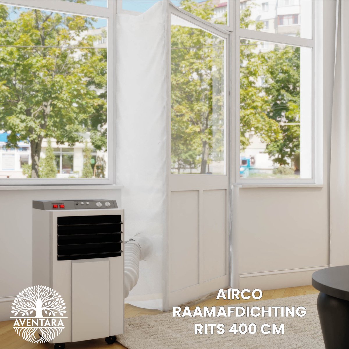 Universele Raamafdichtingskit 400 cm – Voor Mobiele Airco - Rits – Afvoerslang Afdichting – Raam en Deur – Houdt Insecten Buiten