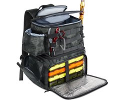 MATEIN Waterdichte Visrugzak met Grote Capaciteit – Fishing Backpack met Koelvak & Hengelhouders, Tackle Organizer voor Zee- en Zoetwatervissen, Cadeau voor Mannen