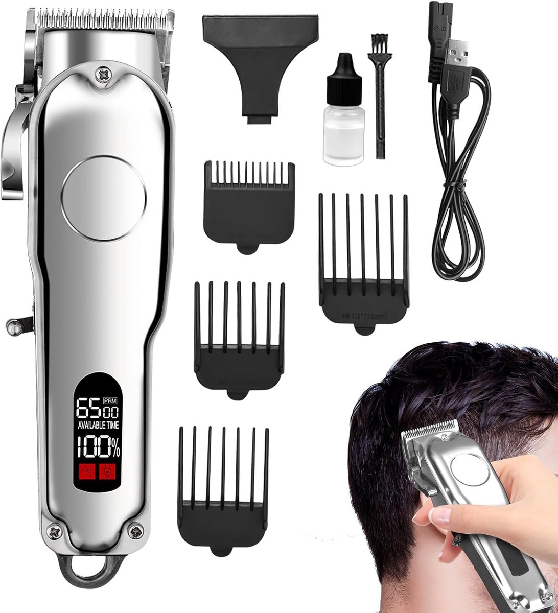 Draadloze Haartrimmer - Kapper Set - Thuisgebruik Verzorging - USB Oplaadbaar - 4 Opzetkammen