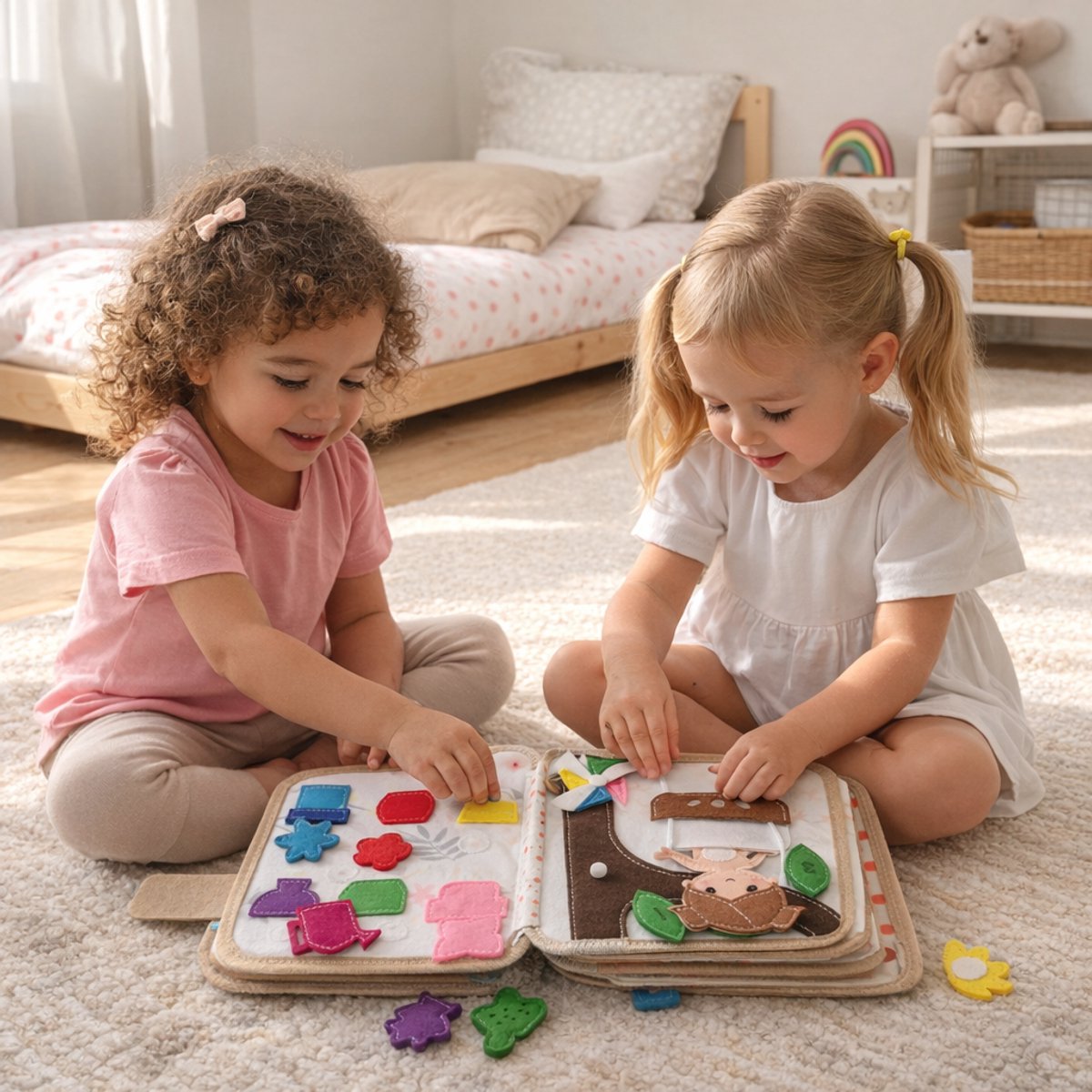 Joymaxx® Montessori Activiteitenboek Mijn Huisje - Busy Board Montessori Speelgoed 3-5 jaar - Speelgoed voor onderweg - Cadeau Meisje 4 jaar - Educatief Speelgoed voor in de auto — afbeelding 6