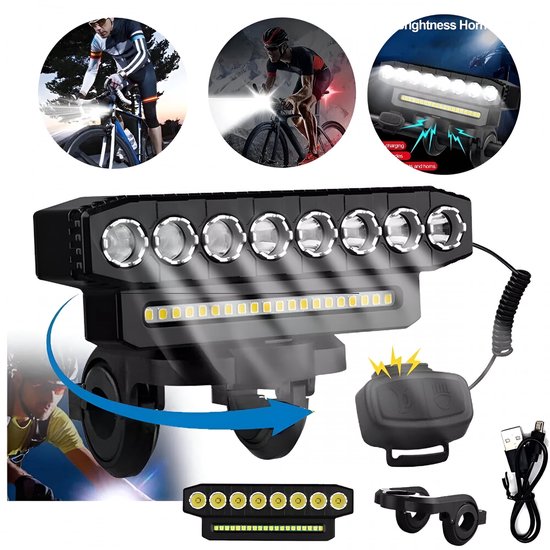 Een waterdichte fietskoplamp, superheldere LED-fietslamp, USB-oplaadbaar, Geschikt voor racefietsen en mountainbikes Geschikt voor mannen en vrouwen, eenvoudig te installeren. — afbeelding 2