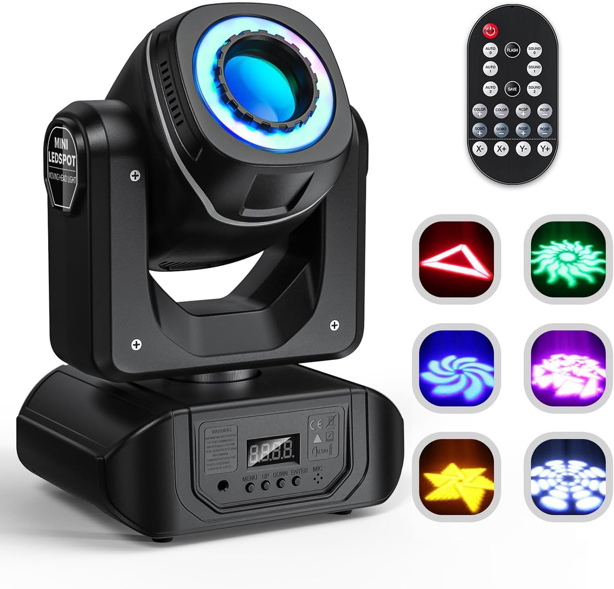 Moving Head Verlichting - Podium Lamp - Feest Disco - RGBW Kleuren - 60W Vermogen - Zwart