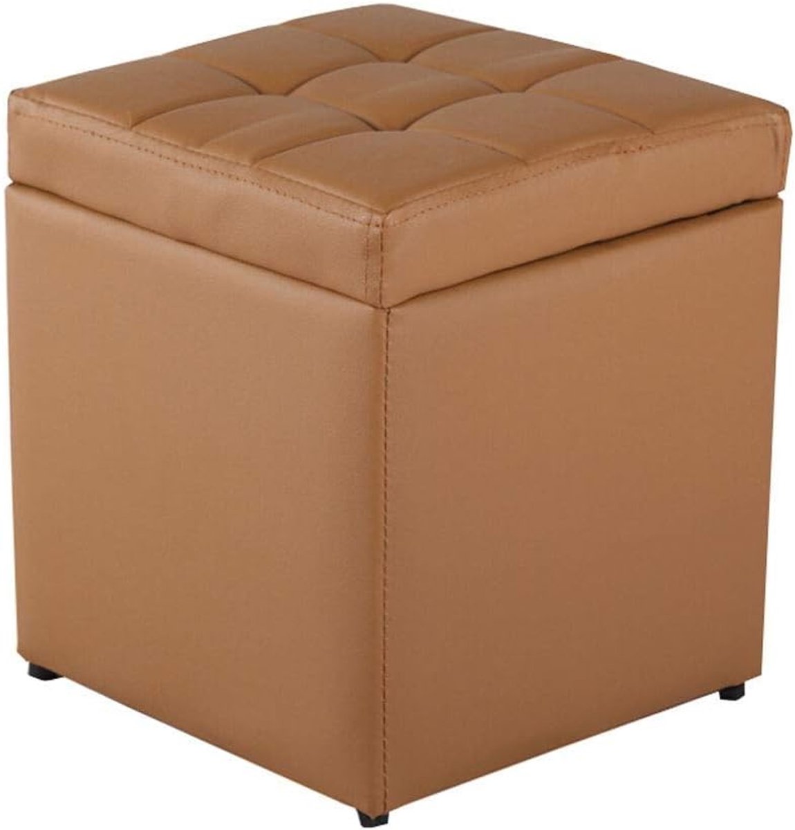 Opbergkruk - Voetenbank Poef - Extra Zitting - Verborgen Opbergruimte - 30x30x35cm - Paars