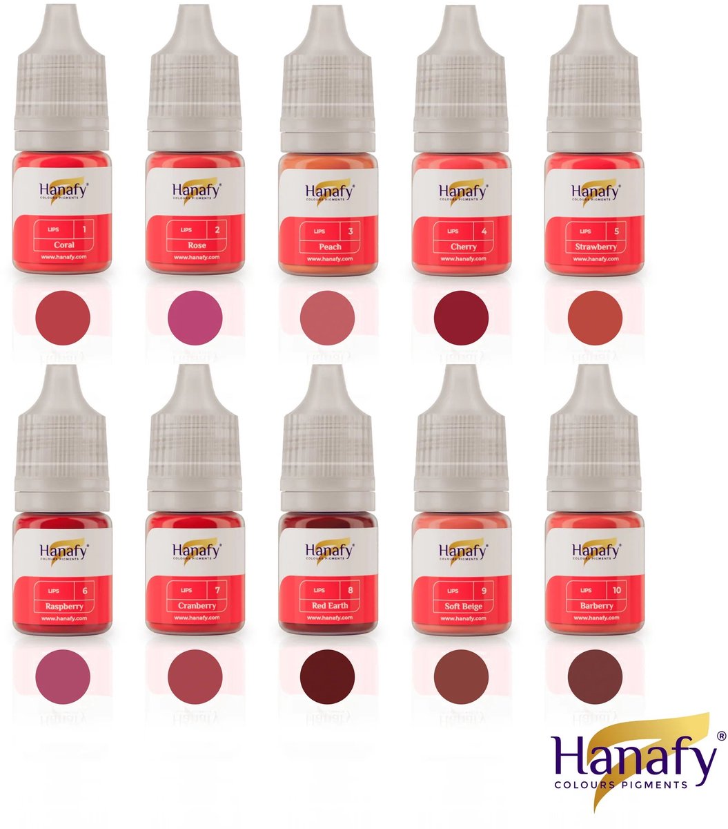 Hanafy Set Lips Main Collection – 10 Hybrid Pigments
