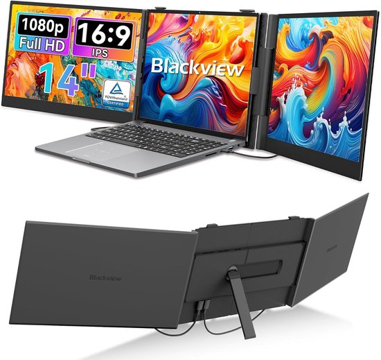 Draagbare Blackview DCM8 15,3″ IPS FHD monitor, 1920×1200, 100% sRGB, USB-C/HDMI, laptop scherm extender