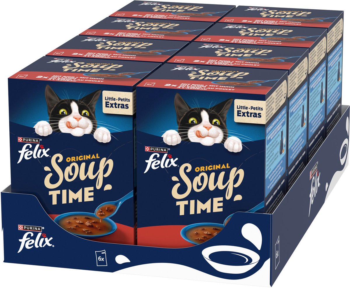 Felix Soup Filets Farm Selectie - Kattenvoer natvoer - Rund Kip Lam - 48 x 48g