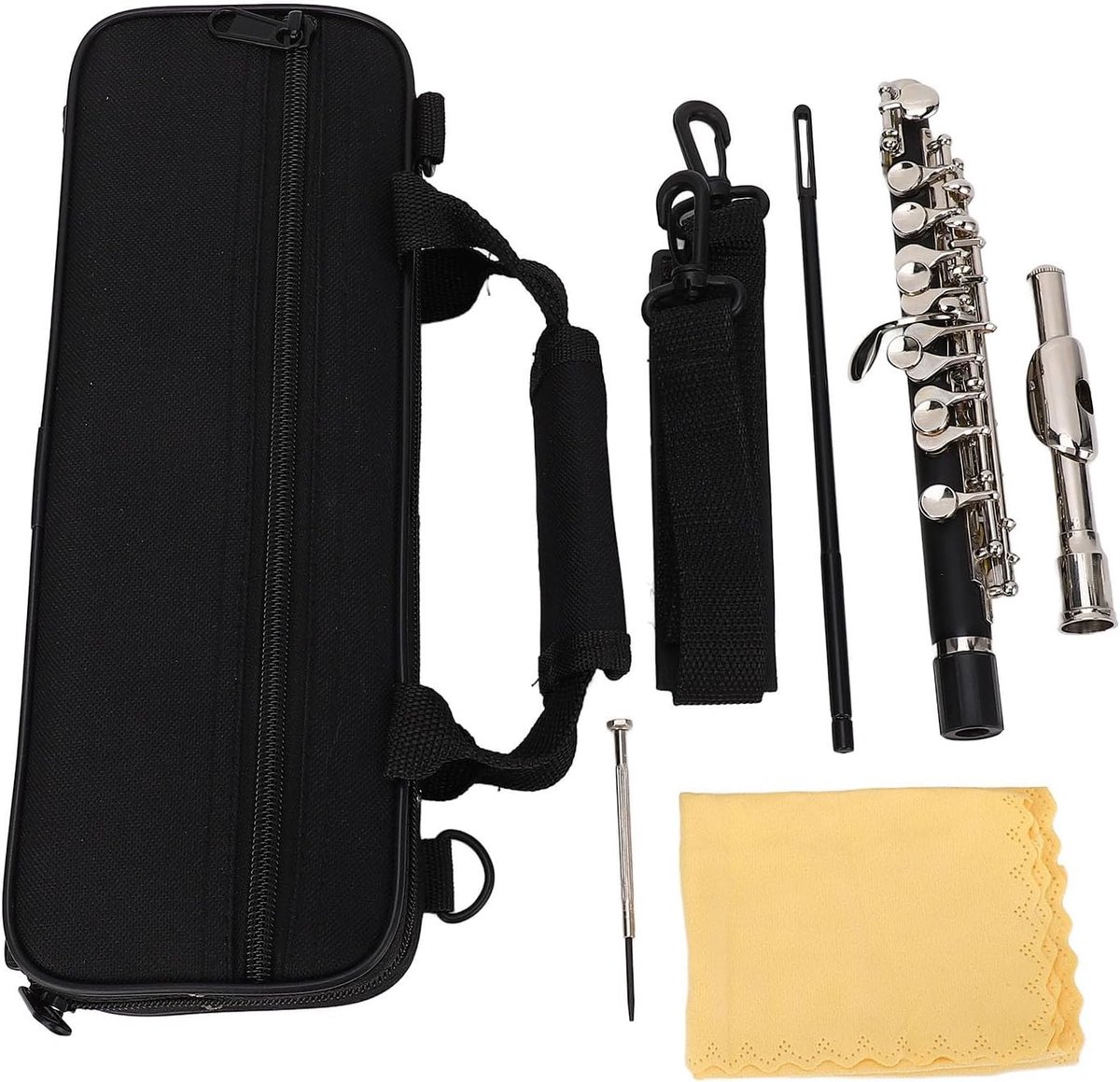 Piccolo Fluit - Beginners Instrument - Muziek Leren - C Toets - 32cm - Zilverkleurig