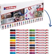 edding 3000 permanent marker set alle 20 kleuren in bewaardoos - 20 stiften - ronde punt 1,5-3 mm - water en wrijfvast - voor karton, kunststof, hout, metaal, etc. - alcohol markers voor volwassenen