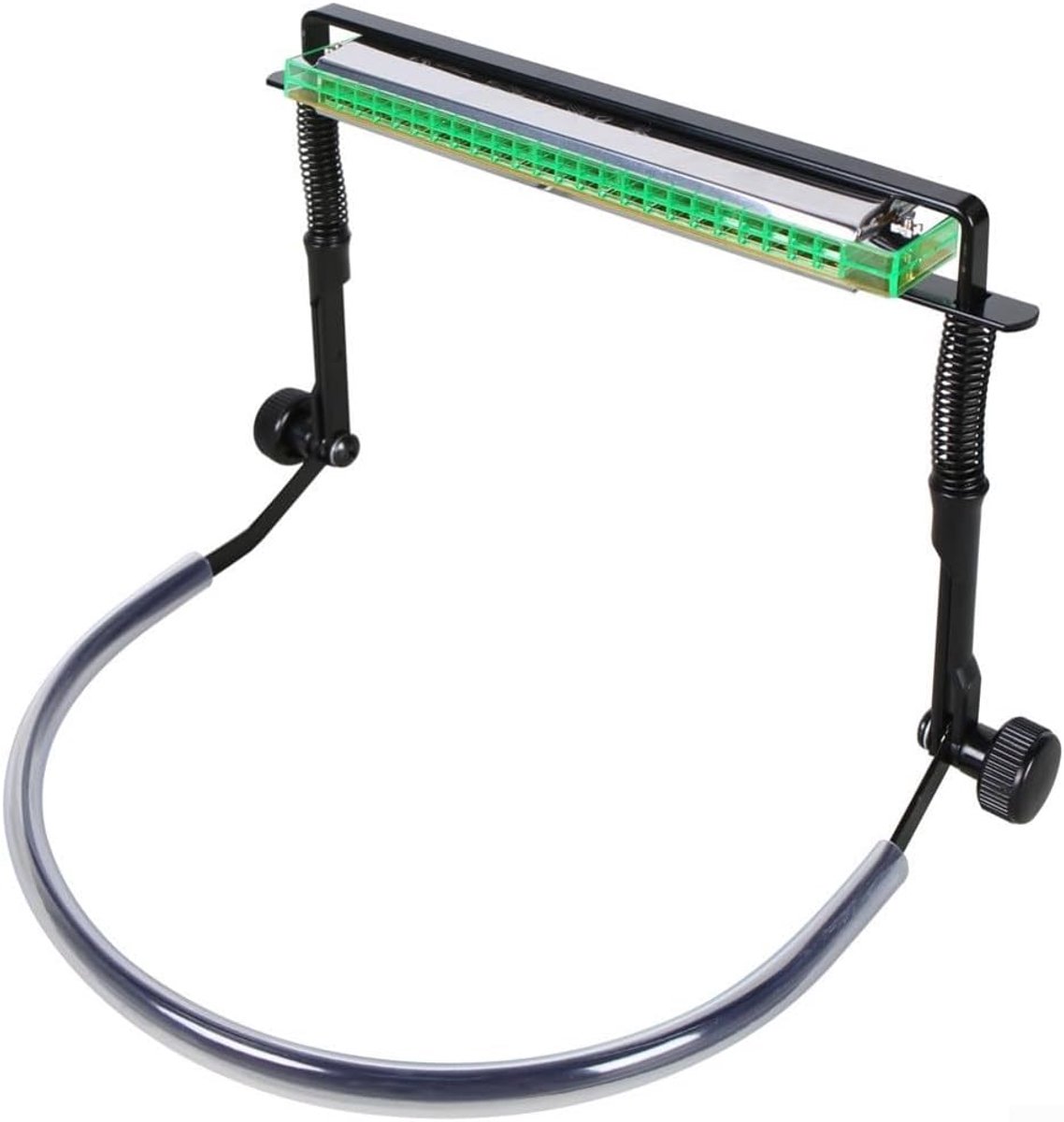 Harmonica Houder - Neksteun Mount - Handsfree Muziek - Stalen Frame - 25 x 18 cm - Zwart