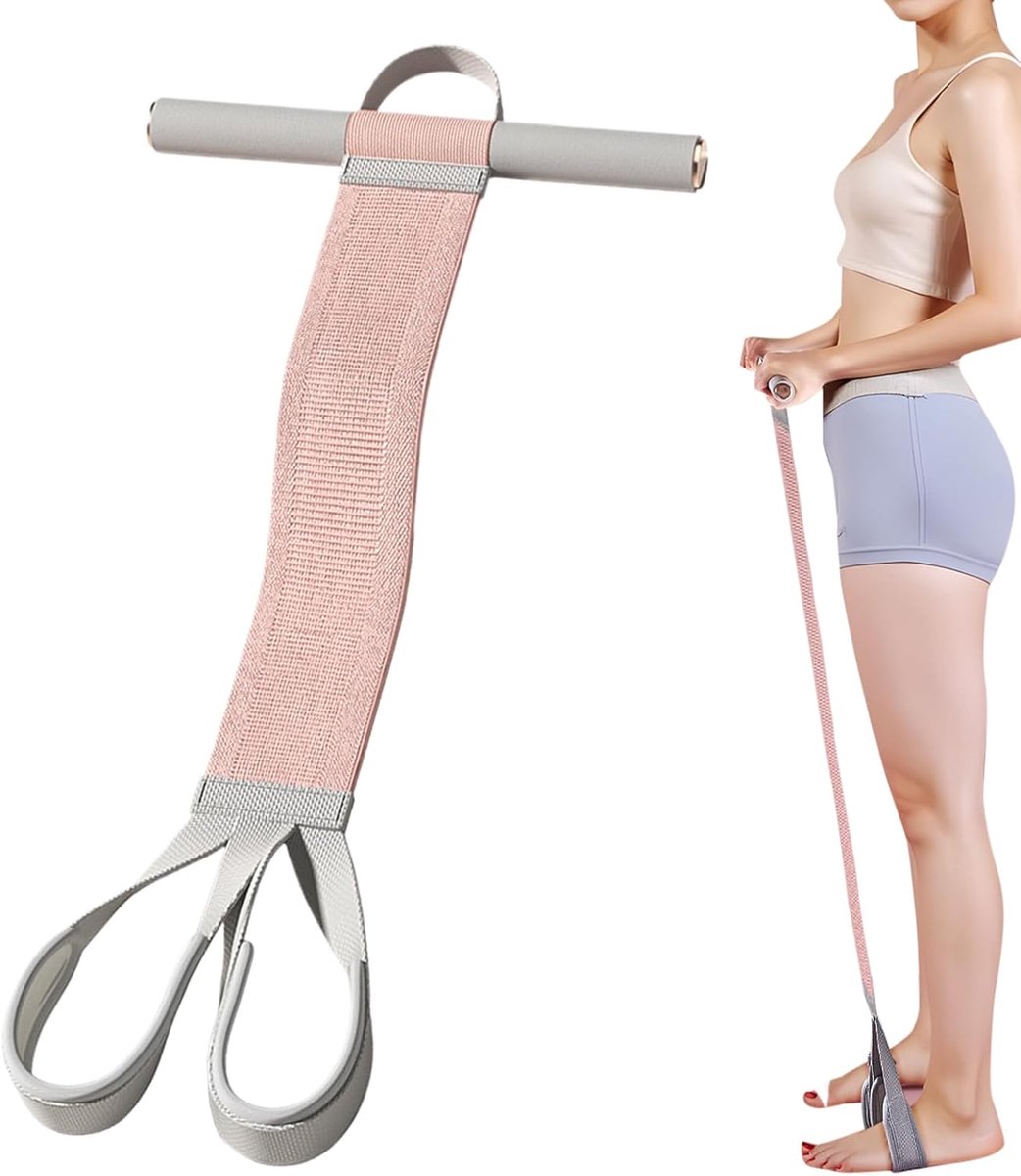 Weerstandsband Pedaal - Buikspiertrainer Thuis - Core Conditie - Verstelbare Banden - 32x65cm - Beige