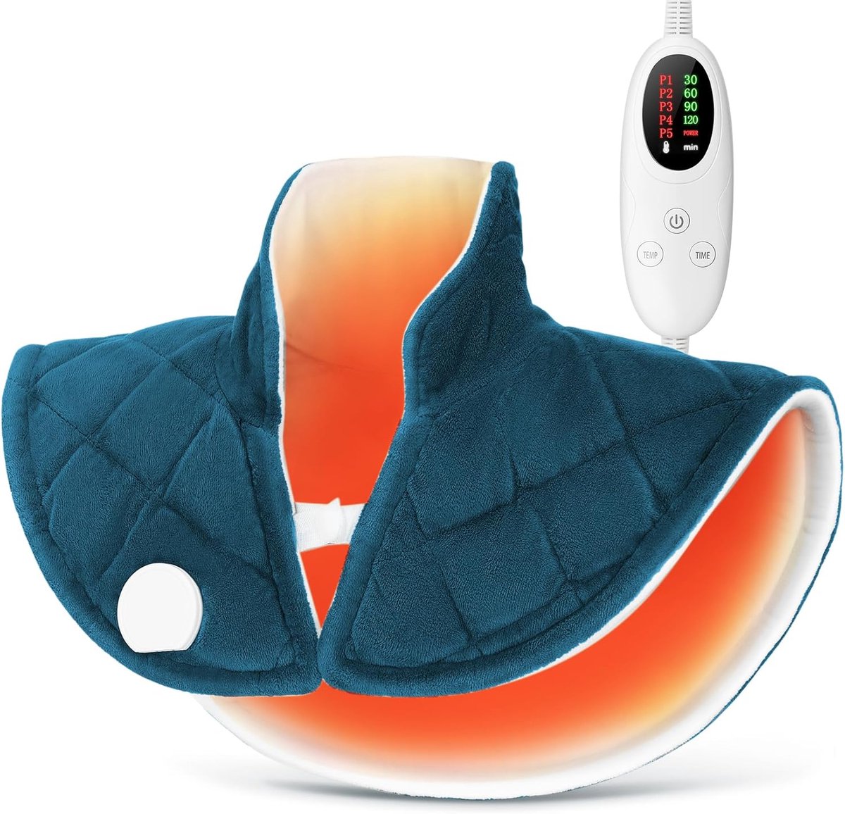 Warmtekussen Nek Schouders - Verwarmde Nekwarmer - Verlicht Spierpijn - Digitaal Display - 21 x 19 x 10 cm