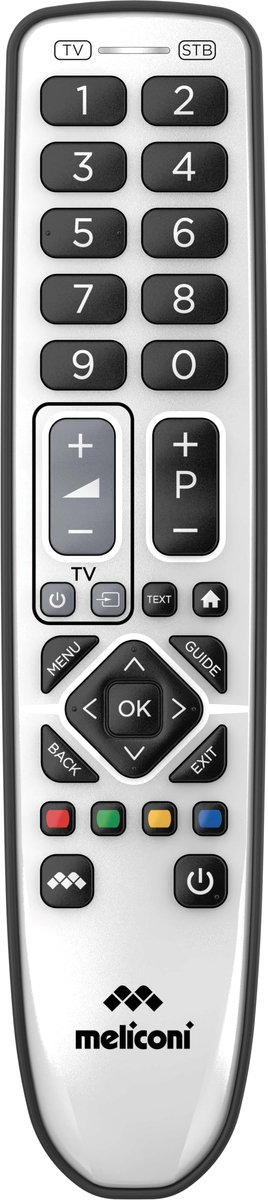 Meliconi Gumbody Pratico 2+ afstandsbediening IR Draadloos TV, TV set-topbox Drukknopen