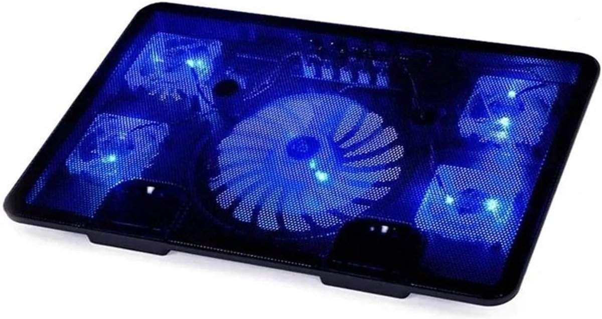 Laptop Koeler - Ventilator Pad - Oververhitting Voorkomen - Vijf Fans - 38x26cm - Zwart