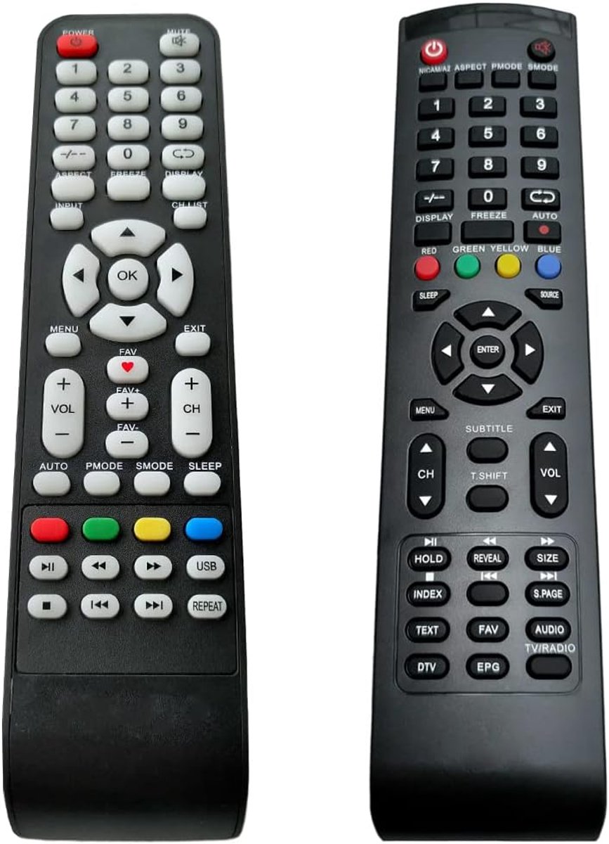 Universele Afstandsbediening - TV Controller - Gemakkelijk TV Kijken - Directe Werking Geen Setup - Compact Formaat - Zwart