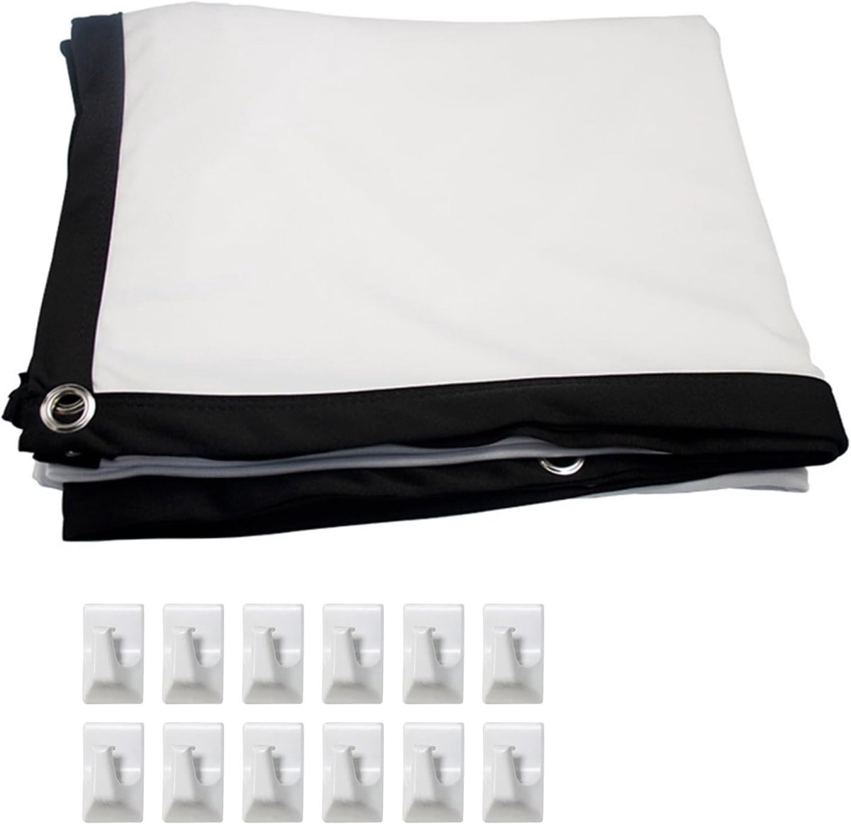 Projectorscherm Vouwbaar - Draagbaar Scherm - Buiten Films Kijken - 18 Bevestigingspunten - 120 Inch 16:9 - Wit