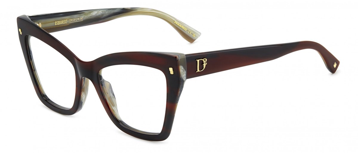 Dsquared2 D2 0152 Burgundy horn 54/19/145 WOMAN Brilmonturen