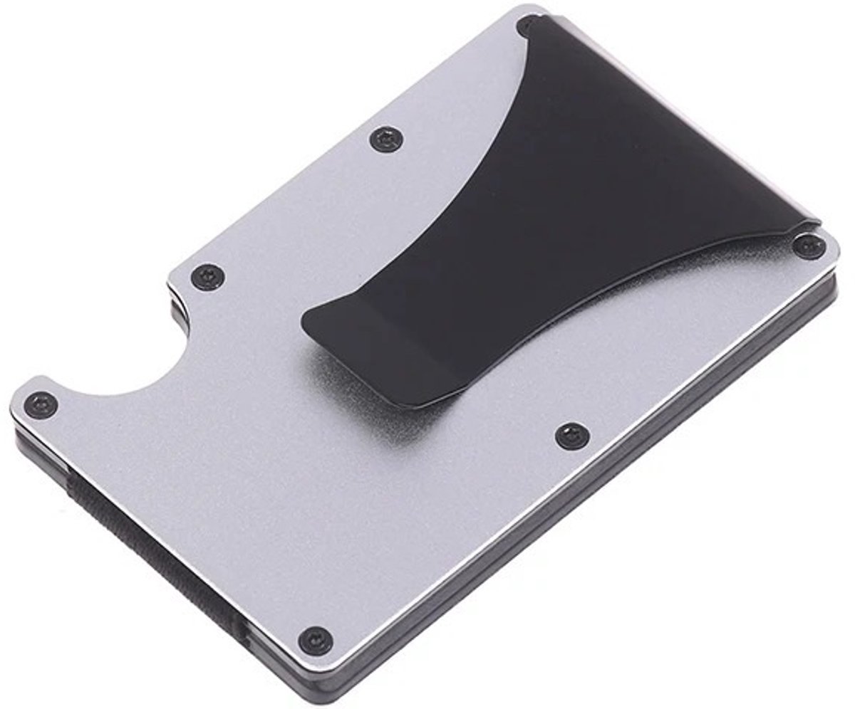 WiseGoods Premium Aluminium Pasjeshouder Met Geldclip - RFID Bescherming Voor Kaarten En Geld - Portemonnee - Portemonnees Zilver