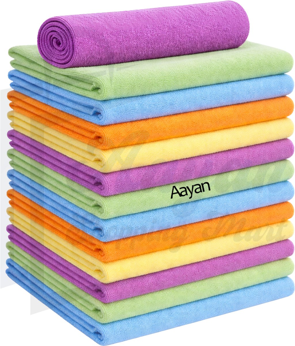 Microvezeldoeken Set 12 Stuks – 30x30cm Schoonmaakdoeken – Zacht, Sterk Absorberend & Krasvrij –schoonmaakdoekjes set – schoonmaakdoekjes– brillendoekjes – keuken schoonmaakdoek – absorberende doek – auto poetsdoek – 84985